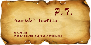 Psenkó Teofila névjegykártya