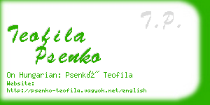 teofila psenko business card
